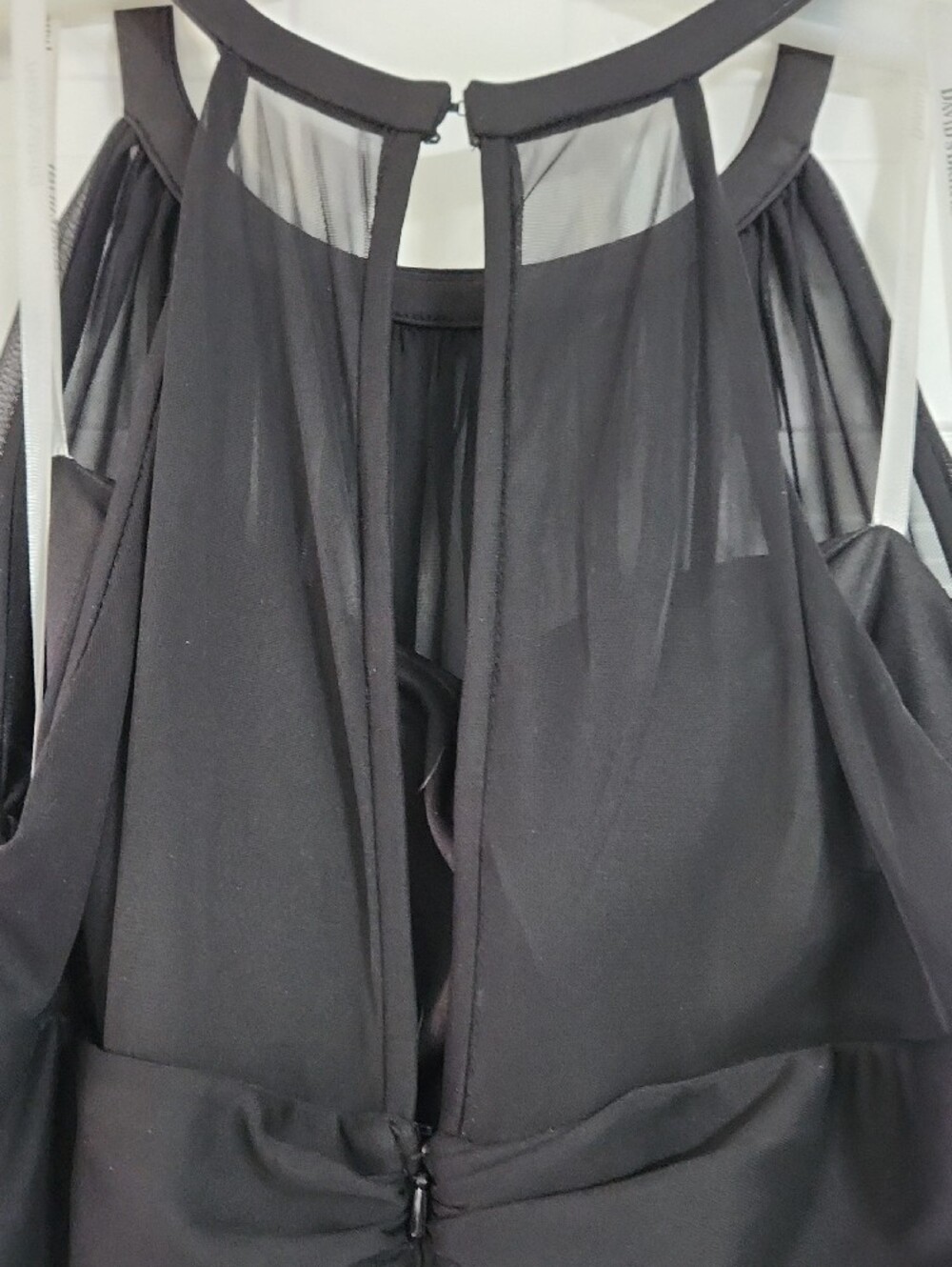 David's Bridal Black Halter Neck Beaded Gown - Picture 6 of 12
